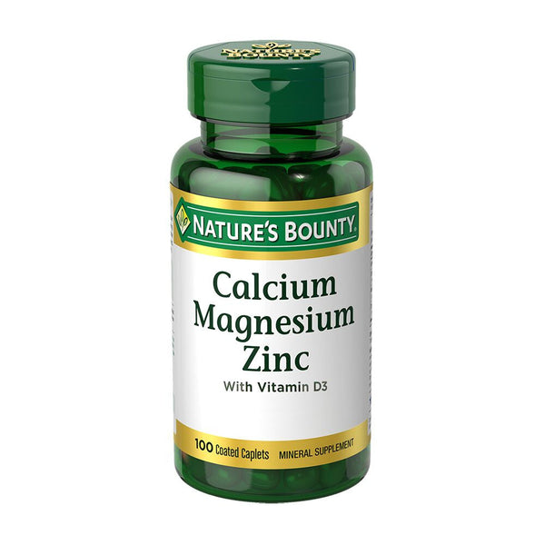 Natures Bounty Calcium Magnesium Zinc Supplement - 100 Tablets Each - GMP Certified, Kosher & Halal - Supports Muscle, Bone & Joint Health